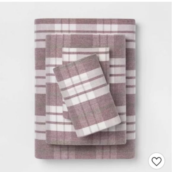 Threshold Other - NWT Purple Plaid Striped flannel sheet set Twin